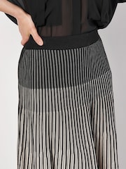 Apricot Black Gradiating Knitted Midi Skirt - Image 4 of 6