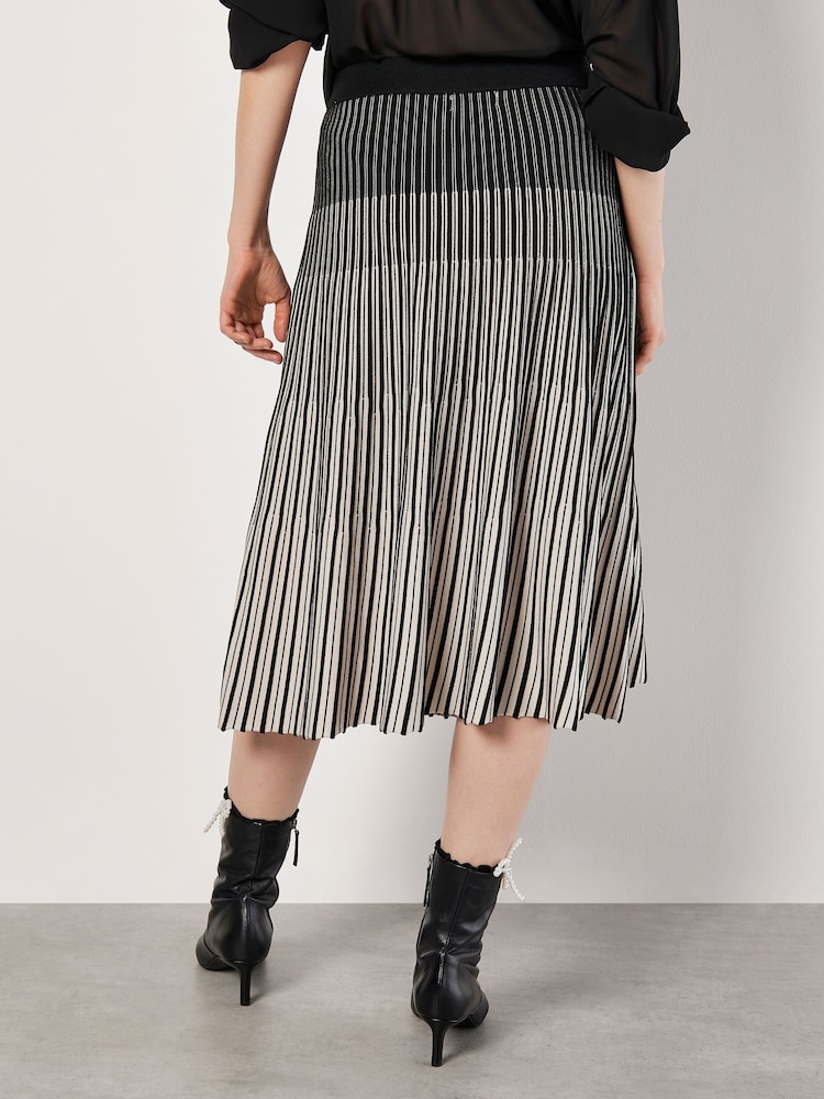 Apricot Black Gradiating Knitted Midi Skirt - Image 6 of 6