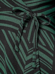 Apricot Green Barcode Print Wrap Dress - Image 4 of 4