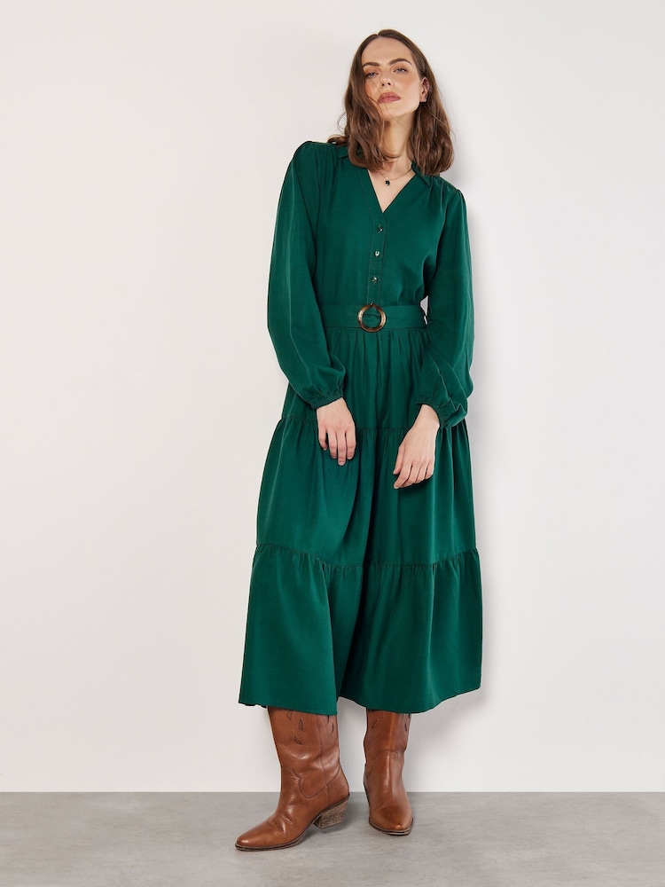 Apricot Green Open Collar Button Thru Shirt - Image 1 of 4 Apricot Green Open Collar Button Thru Shirt - Image 1 of 4
