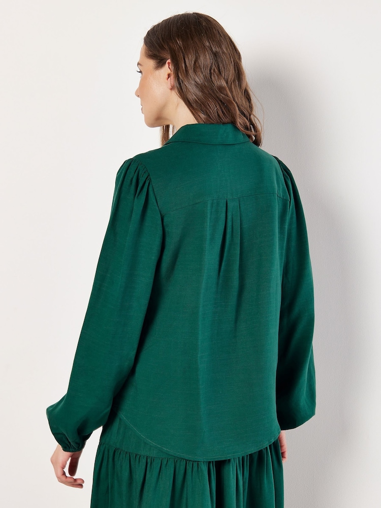 Apricot Green Open Collar Button Thru Shirt - Image 4 of 4 Apricot Green Open Collar Button Thru Shirt - Image 4 of 4