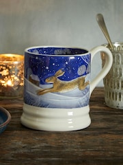 Emma Bridgewater Cream Midnight Hare 1/2 Pint Mug - Image 1 of 4