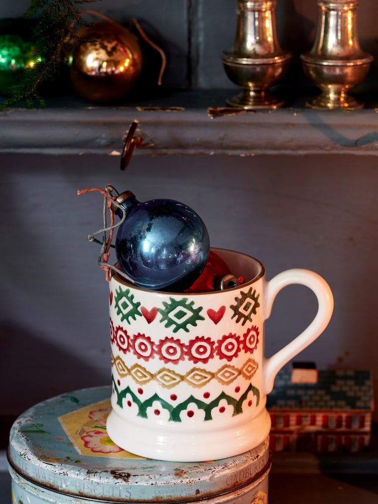 Emma Bridgewater Cream Christmas Joy 1/2 Pint Mug - Image 1 of 5 Emma Bridgewater Cream Christmas Joy 1/2 Pint Mug - Image 1 of 5