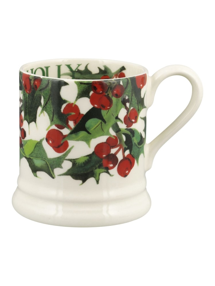 Emma Bridgewater Cream Holly 1/2 Pint Mug - Image 2 of 5