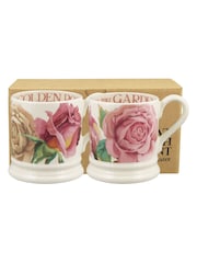 Emma Bridgewater Set of 2 Cream Roses All My Life 1/2 Pint Mugs Boxed - Image 2 of 2