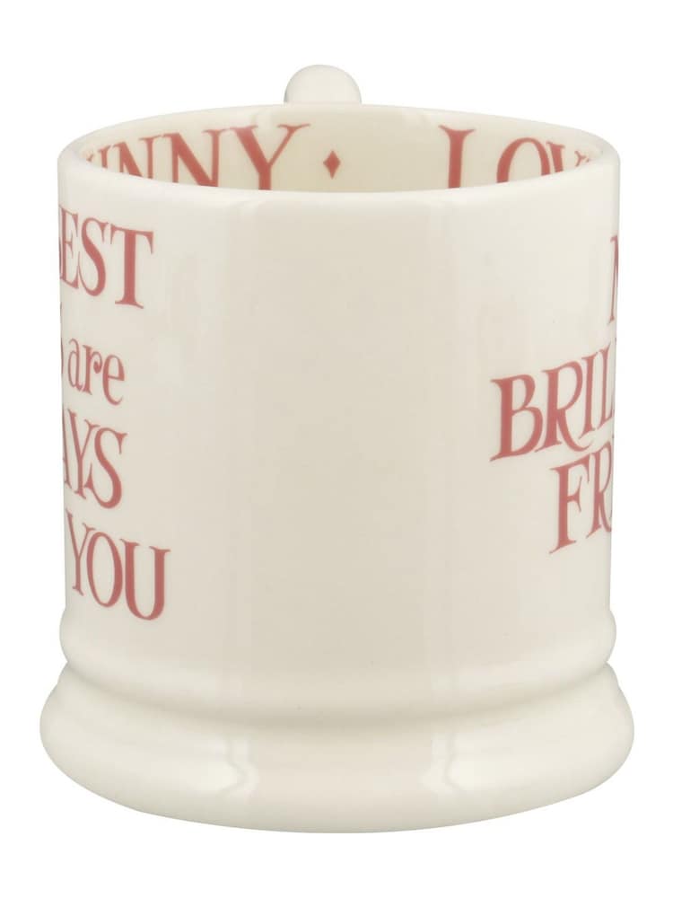 Emma Bridgewater Cream Pink Toast My Brilliant Friend 1/2 Pint Mug - Image 3 of 3 Emma Bridgewater Cream Pink Toast My Brilliant Friend 1/2 Pint Mug - Image 3 of 3