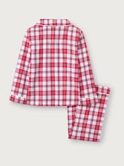 The White Company Relaxed Fit Organic Cotton Red Check Traditional Pyjamas - Image 2 of 5