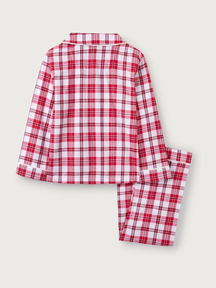 The White Company Relaxed Fit Organic Cotton Red Check Traditional Pyjamas - Image 2 of 5