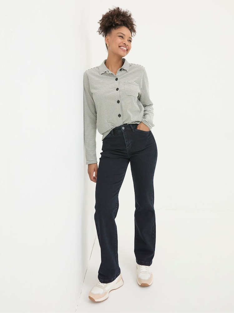 FatFace Elise Dark Blue Wide Leg Jeans - Image 1 of 6