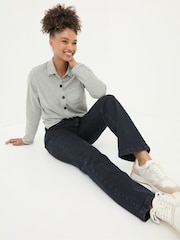 FatFace Elise Dark Blue Wide Leg Jeans - Image 3 of 6