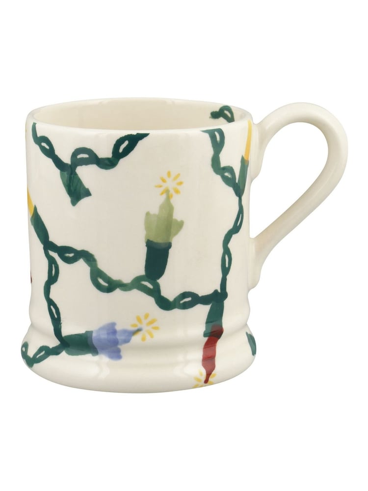Emma Bridgewater Cream Christmas Fairy Lights 1/2 Pint Mug - Image 2 of 5