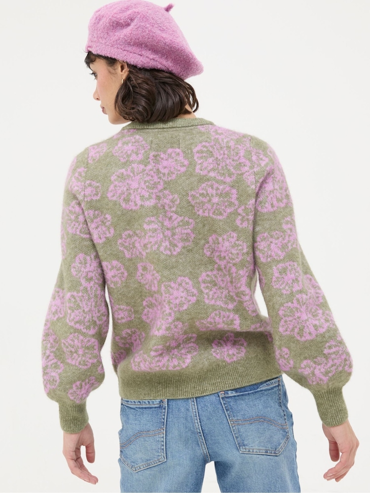 FatFace Helen Green Pattern Floral Jumper - Image 2 of 5