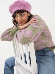 FatFace Helen Green Pattern Floral Jumper - Image 3 of 5