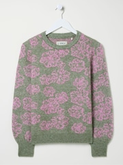 FatFace Helen Green Pattern Floral Jumper - Image 5 of 5