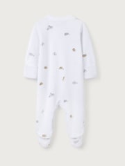 The White Company Organic Cotton Safari Families Wrap White Sleepsuit - Image 5 of 5