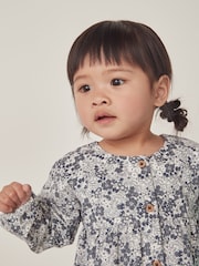 The White Company Organic Cotton Petunia Floral Cord White Dress - Image 3 of 6
