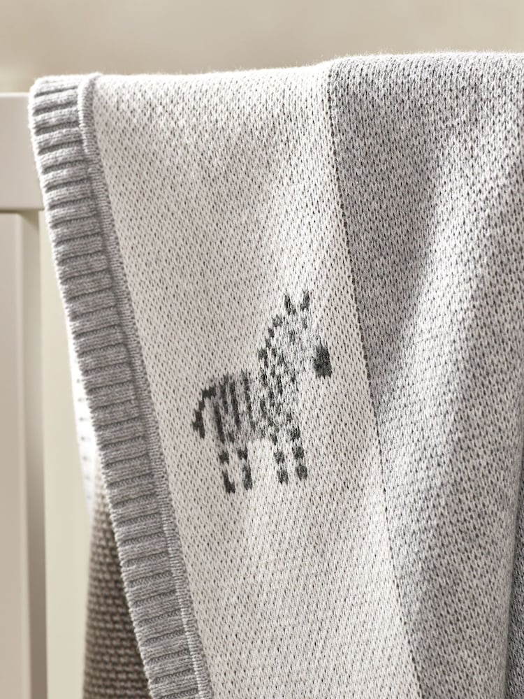 رمادي - بطانية من القطن العضوي للبيبي Safari من The White Company - صورة 2 من 2