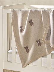 The White Company Natural Organic Cotton Teddy Bear Blanket - Image 1 of 2