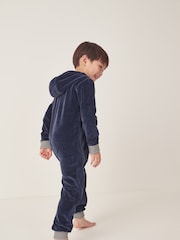 The White Company Blue Velour Stripe Cuff All-In-One - Image 2 of 7