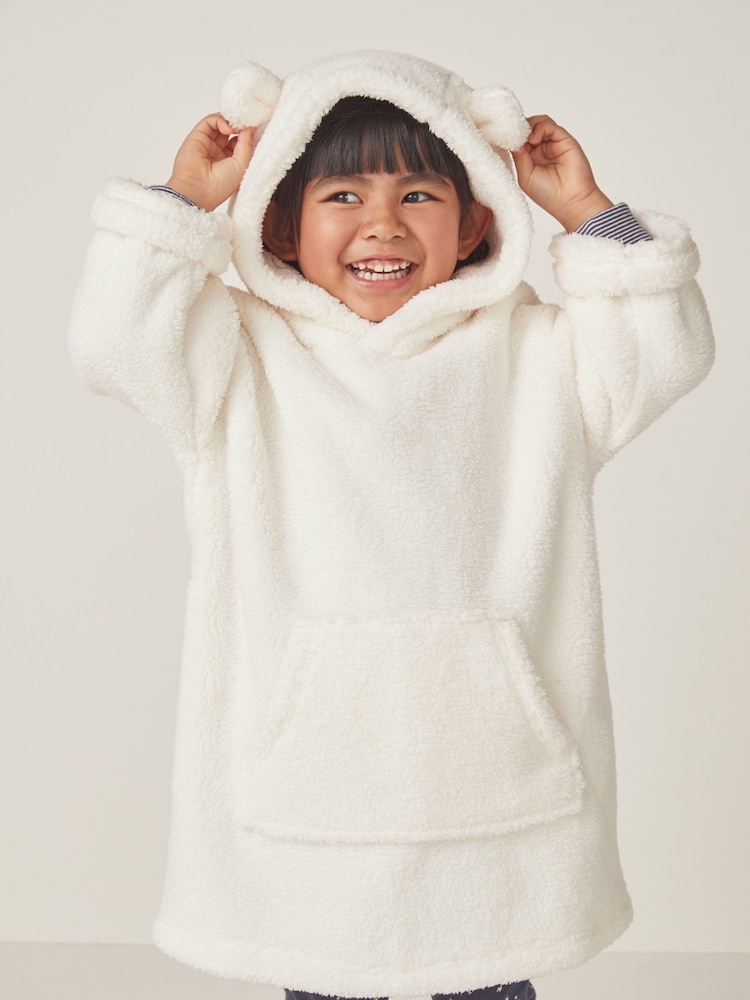 The White Company Snuggle Bela kapuca z ušesi - Slika 2 iz 6