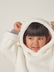 The White Company Snuggle Bela kapuca z ušesi - Slika 4 iz 6
