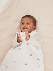 The White Company Organic Cotton Safari Families White Sleep Bag - Image 1 of 5