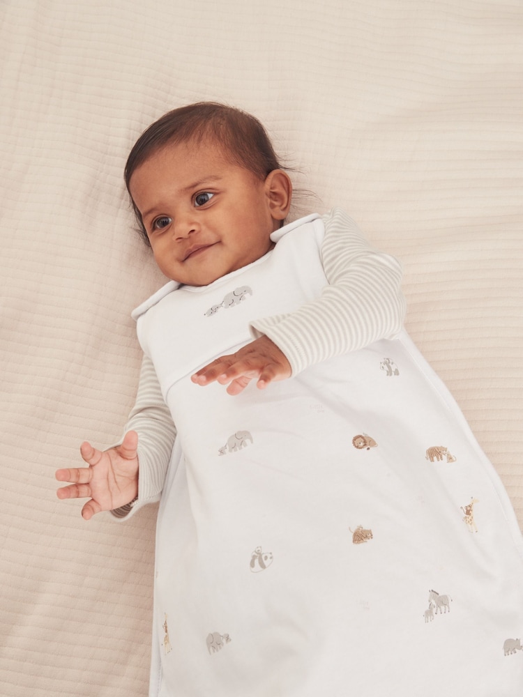 The White Company Organic Cotton Safari Families White Sleep Bag - Image 2 of 5