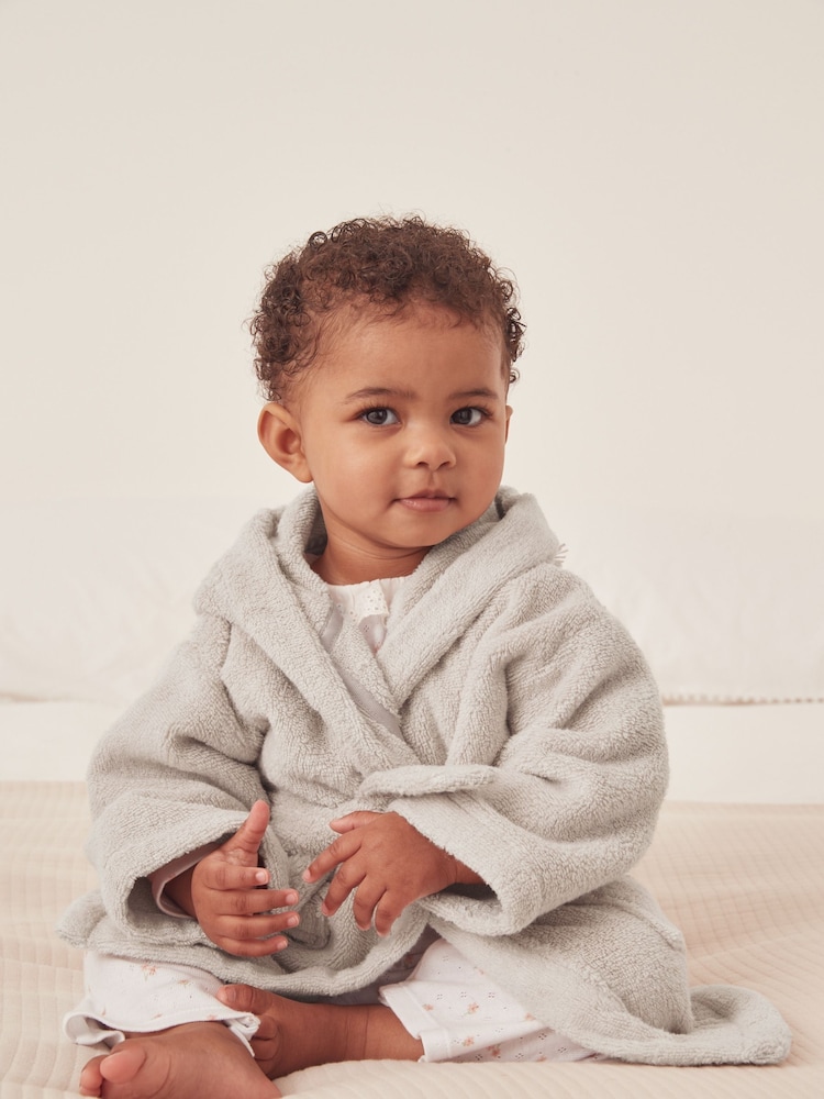 The White Company Natural Cotton Lion Hooded Robe - صورة 1 من 5