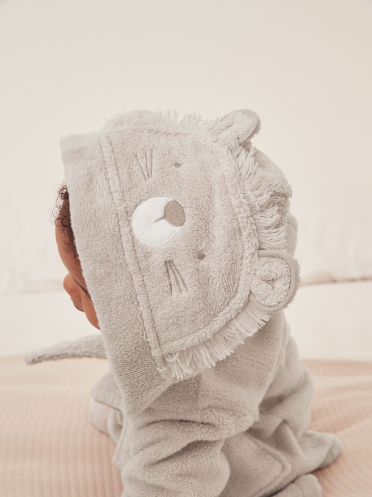 The White Company Natural Cotton Lion Hooded Robe - صورة 2 من 5