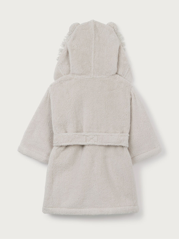 The White Company Natural Cotton Lion Hooded Robe - صورة 5 من 5