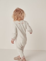The White Company Baby Natural Organic Cotton Wool Heart Knitted Romper - Image 2 of 6