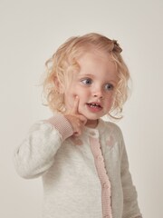 The White Company Baby Natural Organic Cotton Wool Heart Knitted Romper - Image 4 of 6