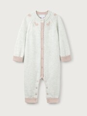The White Company Baby Natural Organic Cotton Wool Heart Knitted Romper - Image 5 of 6