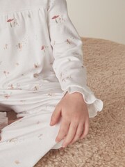 The White Company Relaxed Fit Organic Cotton Enchanted Fairies White Pyjamas - Image 2 of 4