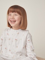 The White Company Relaxed Fit Organic Cotton Enchanted Fairies White Pyjamas - Image 3 of 4