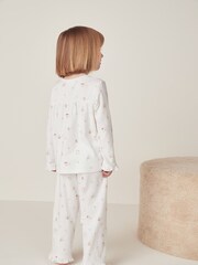 The White Company Relaxed Fit Organic Cotton Enchanted Fairies White Pyjamas - Image 4 of 4