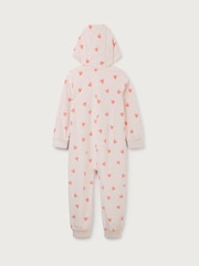 The White Company Pink Velour Heart Hooded All-In-One - Image 6 of 6