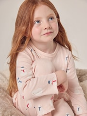 وردي - بيجامة بطبعة رجل الثلج للأطفال من The White Company - صورة 3 من 7