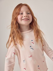 وردي - بيجامة بطبعة رجل الثلج للأطفال من The White Company - صورة 4 من 7