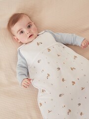 The White Company Organic Cotton Woodland Embroidered White Sleep Bag - Image 1 of 4