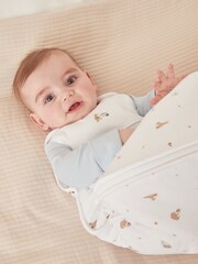 The White Company Organic Cotton Woodland Embroidered White Sleep Bag - Image 2 of 4