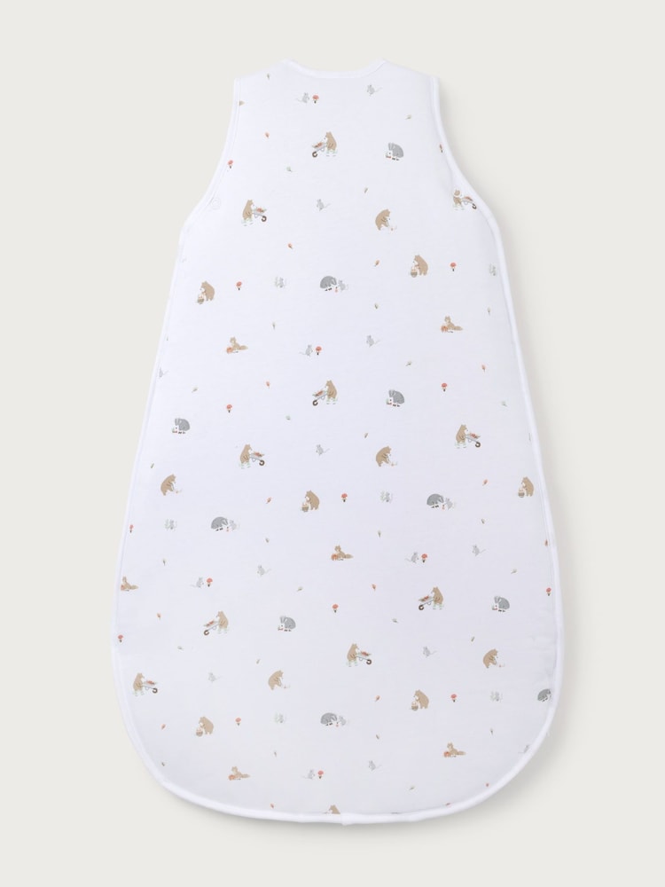 The White Company Organic Cotton Woodland Embroidered White Sleep Bag - Image 4 of 4
