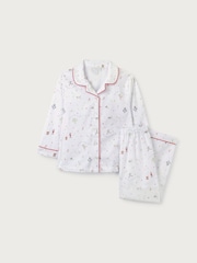 Белая хлопковая пижама с рождественским принтом The White Company - Изображение 6 7