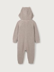The White Company Organic Cotton Bear Knitted Brown Romper - Image 6 of 6