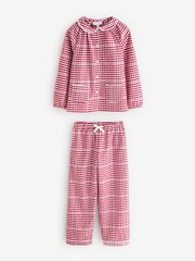 The White Company Red Organic Cotton Lace Trim Check Pyjamas - Image 1 of 1