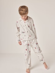 The White Company Бежевый пижама из органического хлопка Санта принт Классик - Image 1 of 6