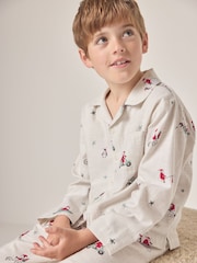 The White Company Бежевый пижама из органического хлопка Санта принт Классик - Image 3 of 6