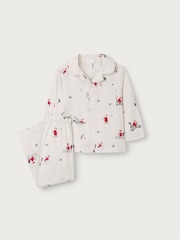 The White Company Бежевый пижама из органического хлопка Санта принт Классик - Image 5 of 6