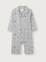 The White Company Natural Organic Cotton Moon And Star Sleepsuit - Image 4 of 5