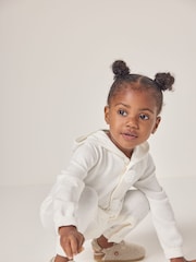 The White Company 100% Organic Cotton Snowman Knitted White Romper - Image 3 of 6